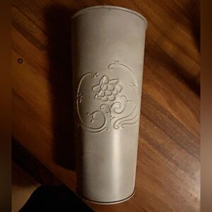 Elegant Gray Embossed  metal Vase